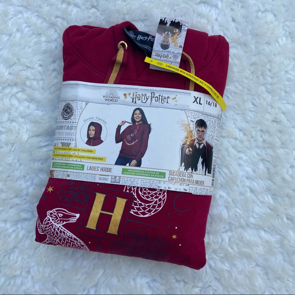 Harry Potter Hogwarts Crest Burgundy Hoodie